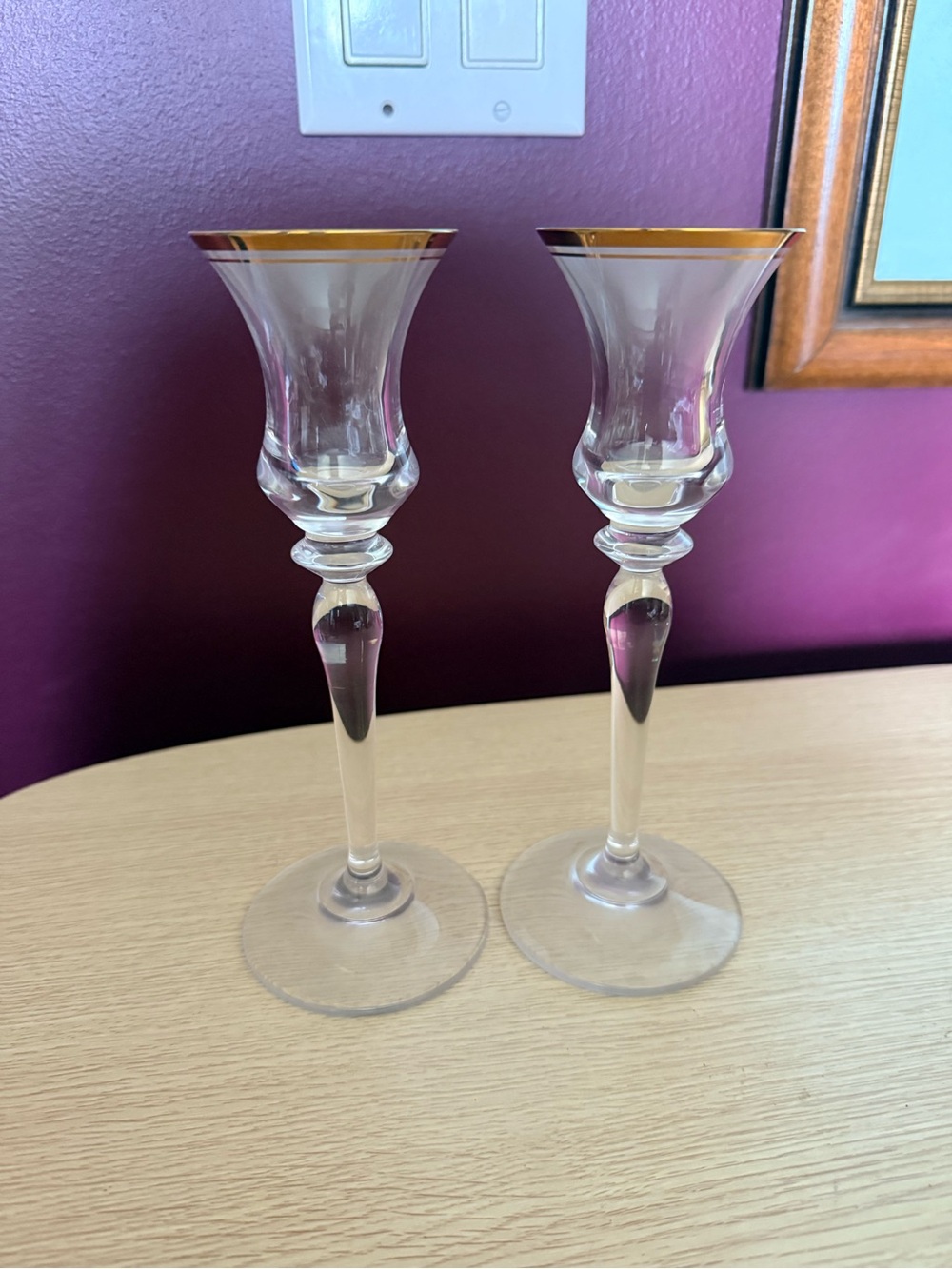 Mikasa Crystal Candle Holders Set of Two, Jamestown Pattern